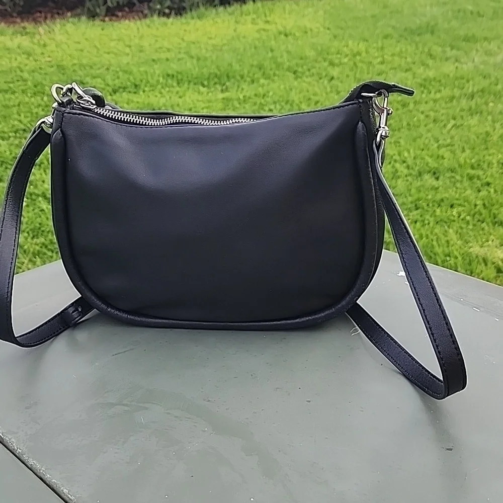 Vincent Camuto The Basha Black Leather Crossbody/ Shoulder Bag